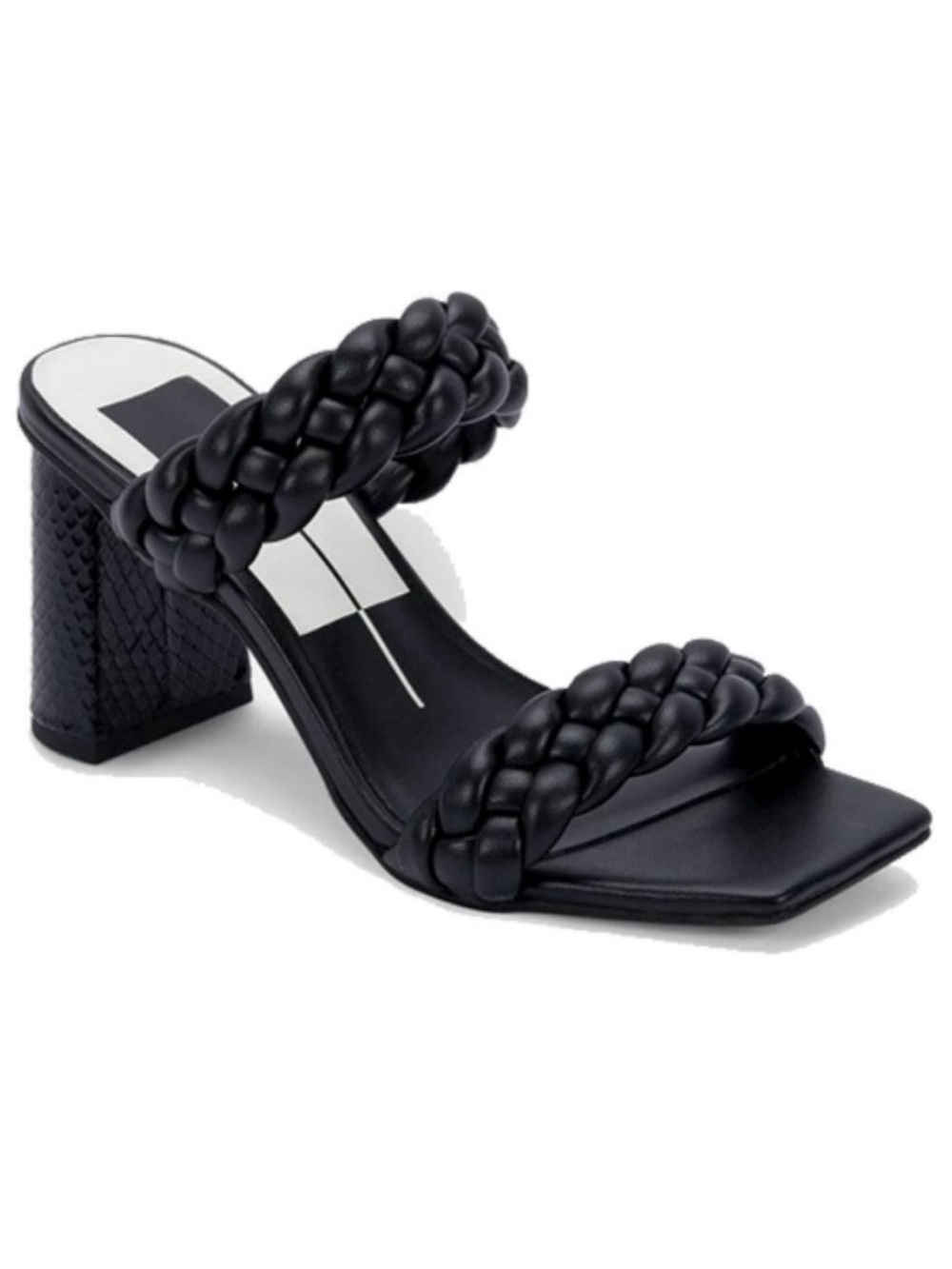 Dolce‎ Vita Paily Braided Band Dress Block Heel Sandals Sz 13 Black